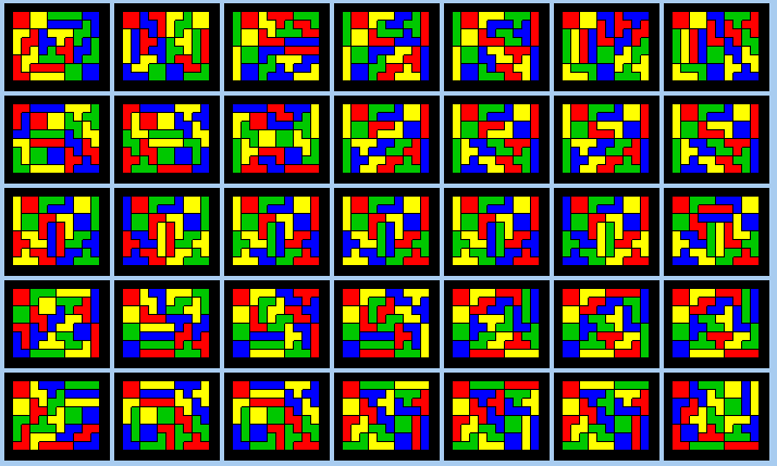 The 35 solutions to the 8x10 rectangle